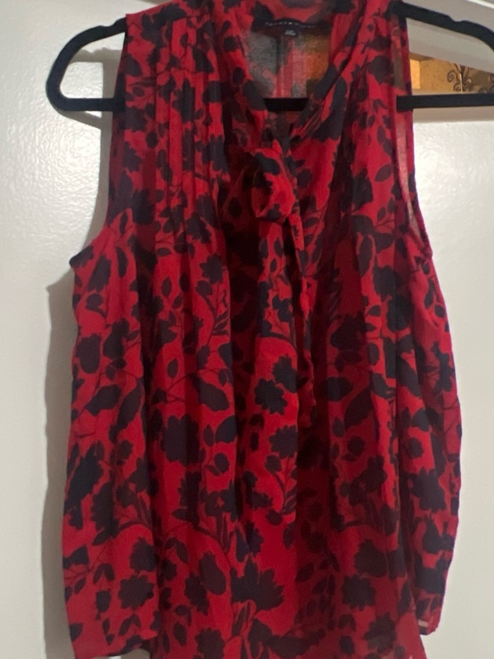 Tommy Hilfiger Red and Black Floral Sleeveless Camisole